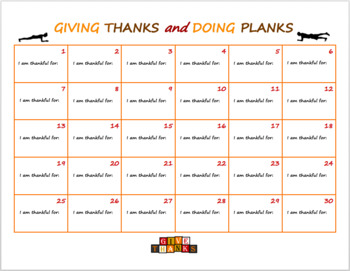 30 day plank challenge printable calendar
