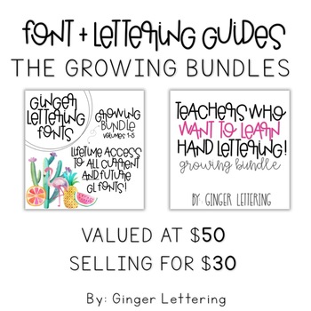 Preview of GL Fonts + GL Teachers Who Want to Letter GROWING Bundle!