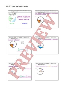 Preview of GL79 - Sector Area and Arc Length of a Circle SMARTBOARD