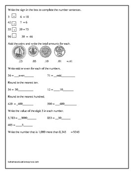 GLAT Grade 3 Math Number Concepts by Bahamas Educational Express