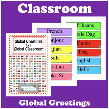 Preview of GLOBAL GREETINGS for a GLOBAL CLASSROOM wall display Grades K-8