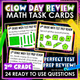 GLOW DAY 2nd Grade Math Task Cards | Math Spiral Review | 