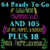 GLOW/NEON CLIPART FRAMES & BORDERS BUNDLE!