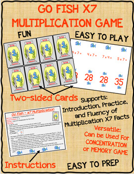 Preview of GO FISH X7 MULTIPLICATION MATH CARD GAME
