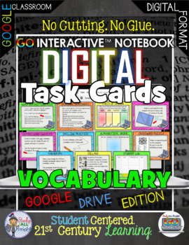 Preview of Vocabulary Digital Task Cards Paperless Google Drive Resource