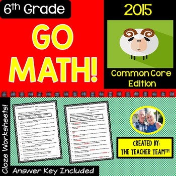 Preview of GO MATH 6th Grade Vocabulary Worksheets Full Year