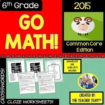 Preview of GO MATH 6th Grade Vocabulary Activities Year BUNDLE
