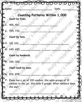 Number Concepts Worksheets No Prep Go Math Common Core Tpt