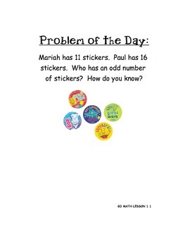 Preview of GO MATH Chapter 1 Problem of the Day (2nd grade)