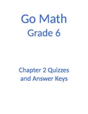GO MATH Chapter 2 Quizzes and Answer Keys