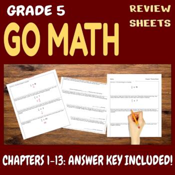 Preview of GO MATH Chapter Review Sheets (BUNDLE) - Grade 6