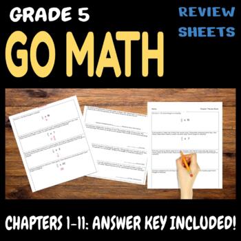 Preview of GO MATH Chapters 1 - 11 Review Sheets - Grade 5