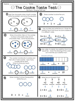 go maths chapter one addition assessment for first grade by mrs grooms