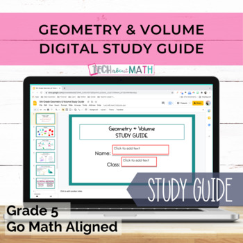 Preview of GO Math Aligned Grade 5 Chapter 11 Digital Study Guide Geometry & Volume