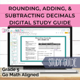 GO Math Aligned Grade 5 Chapter 3 Study Guide (Adding, Sub