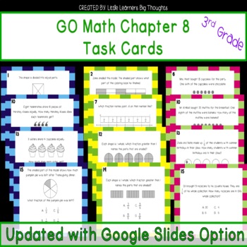 Preview of GO Math Chapter 8 Task Cards Grade 3 (digital options included)
