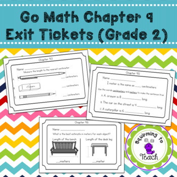 Preview of GO Math Chapter 9 Exit Tickets Grade 2