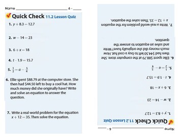 Go Math Grade 5 Unit 6 / Go Math Grade 6 Quick Check Lesson 10 3 Generating Equivalent ...