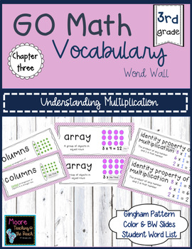Preview of GO Math Vocabulary Word Wall Chapter 3, Grade 3