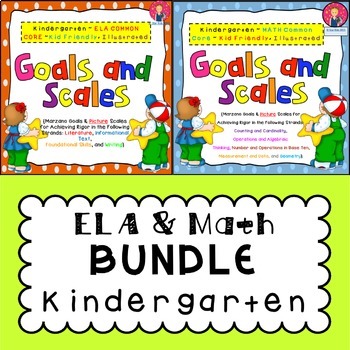 Preview of GOALS AND SCALES BUNDLE FOR KINDERGARTEN - Meets Common Core Standards