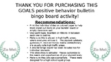 GOALS Positive Behavior Bingo Bulletin Board