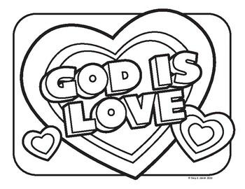 GOD IS LOVE COLORING SHEET by Davy and Jonah | TPT