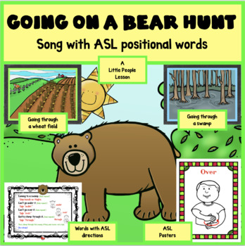 Preview of GOING ON A BEAR HUNT BOOK WITH ASL POSITIONAL WORDS FOR LITTLE KIDS