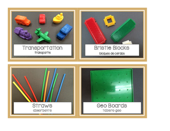Preview of GOLD Design ECE Classroom BILINGUAL Labels