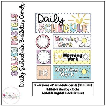 Preview of GOLDEN PASTELS DAILY SCHEDULE BULLETIN CARDS