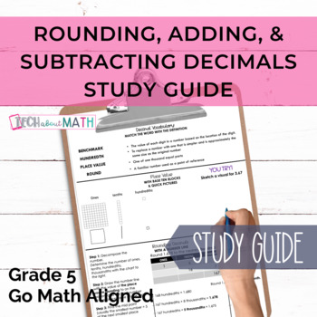 Preview of GOMath Chapter 3 Study Guide (Rounding, Adding, and Subtracting Decimals)