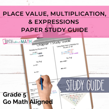 Preview of GOMath Grade 5 Chapter 1 Study Guide (Place Value, Multiplication, Expressions)