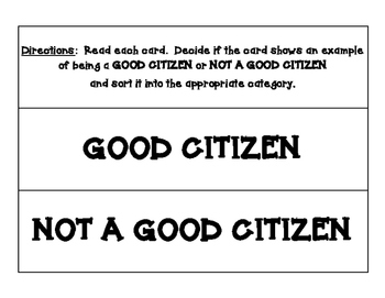 Preview of GOOD CITIZEN ... OR NOT? SORTING CENTER - CITIZENSHIP