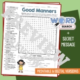 GOOD MANNERS Word Search Puzzle Activity Vocabulary Worksh