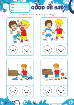 Preview of GOOD OR BAD, right or wrong, social skills, behavior, ABA, ADHD, autism, FREEBIE