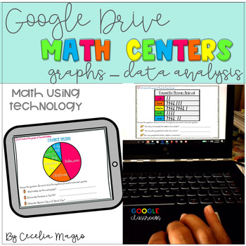 Preview of GOOGLE CLASSROOM  Digital Math Centers Graphs  Distance Learning