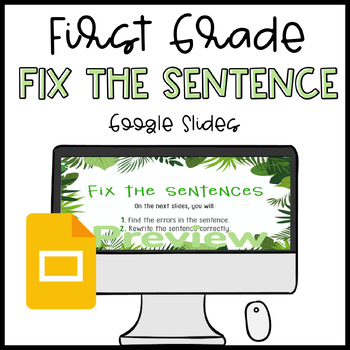 Preview of GOOGLE CLASSROOM Fix the sentence Interactive Slides Digital Distance Learning