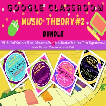 Preview of GOOGLE CLASSROOM Music Theory Bundle #2 Distant Learning