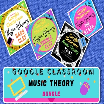 Preview of GOOGLE CLASSROOM Music Theory Bundle #1 Distant Learning