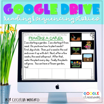 Preview of GOOGLE CLASSROOM Read and Sequence Stories Distance Learning