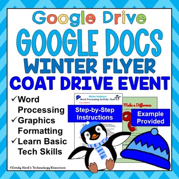 Preview of GOOGLE DOCS: Create a Winter or Christmas Holiday FLYER Using a Word Processor