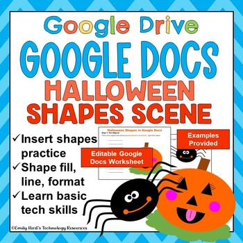 GOOGLE DOCS HALLOWEEN SHAPES PROJECT Practice Drawings Shapes Formatting