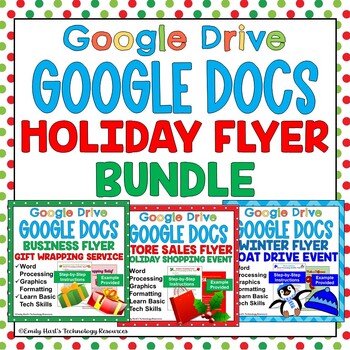 Preview of GOOGLE DOCS: Holiday FLYER BUNDLE for Christmas & Winter Word Processing Skills