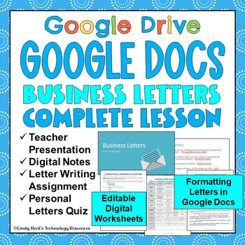 Preview of GOOGLE DOCS - TYPING & FORMATTING BUSINESS LETTERS USING A WORD PROCESSOR