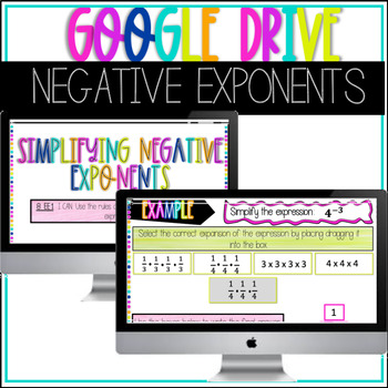 Preview of GOOGLE DRIVE 8.EE.1 Negative Exponents Activity