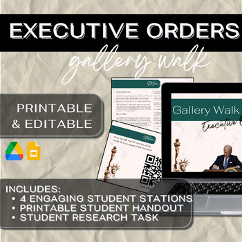 Preview of GOOGLE DRIVE | Government Executive Orders Gallery Walk | EDITABLE