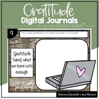 Preview of GOOGLE Classroom™ Paperless 75 Gratitude Journal Responses for Distance Learning