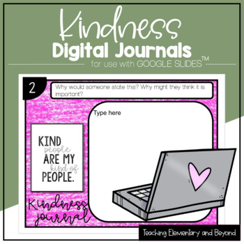 Preview of GOOGLE Classroom™ Paperless Kindness Journal Responses for Distance Learning