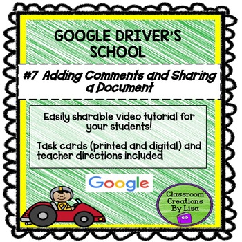 Preview of GOOGLE DRIVER'S SCHOOL #7 - Comment and Share a Document