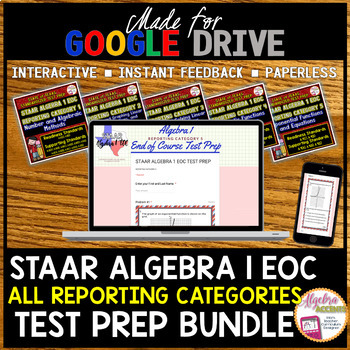 Preview of Digital Resource ALGEBRA 1 STAAR EOC Review TEST PREP BUNDLE