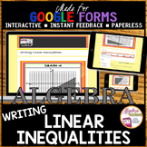 GOOGLE FORMS Algebra 1 Writing Linear Inequalities from Graphs